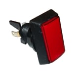 Arcade Game Button Switch M24, 33x50 mm, (ON)-ON, 6A/250VAC, RED