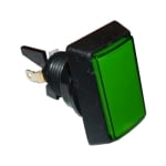 Arcade Game Button Switch M24, 33x50 mm, (ON)-ON, 6A/250VAC, GREEN