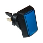 Arcade Game Button Switch M24, 33x50 mm, (ON)-ON, 6A/250VAC, BLUE