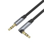 Cable 3.5 mm male, 3.5 mm male RA STEREO (3.8x1.6 mm) Cu METAL, 1 m