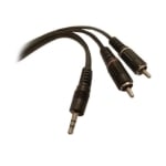 Cable 3.5 mm male, 2x RCA male (3.20x6.40 mm) CCS, 1.5 m