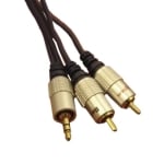 Cable 3.5 mm male, 2x RCA male (2xOD:4 mm) CCS METAL, 1.5 m
