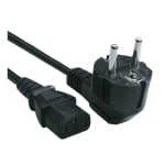 AC Power Cord, SCHUKO angle, 3P female (C13), 3x1 mm2, 3 m