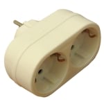 Power Socket Adapter SCHUKO male, 2x SCHUKO female