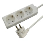 Power Multiple Socket Strip, 3x SCHUKO, 1.5 m, WHITE