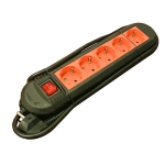 Power Extension Cord, 5x SCHUKO, switch, 1.5 m