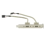 Cable, 2x5P male, 2xUSB A female, panel