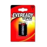 Battery ENERGIZER EVEREADY SUPER HEAVY DUTY, 9V (6F22), zinc-cloride