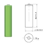 Battery Cell AAA 1.2V, 1000 mAh, Ni-MH